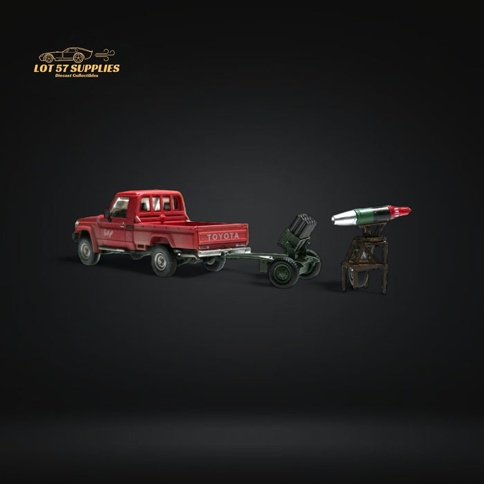 HobbyFans Toyota Land Cruiser 70 Series Red With Armor & Armor Launcher 1:64 - for just $39.99! 