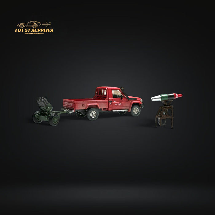 HobbyFans Toyota Land Cruiser 70 Series Red With Armor & Armor Launcher 1:64 - for just $39.99! 