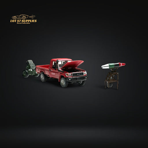 HobbyFans Toyota Land Cruiser 70 Series Red With Armor & Armor Launcher 1:64 - for just $39.99! 