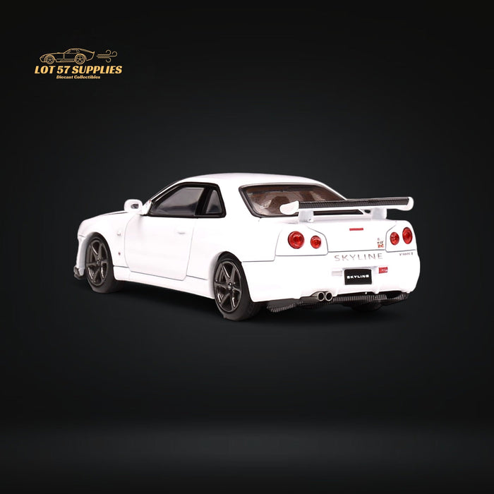MOTORHELIX Nissan Skyline GT-R R34 Z-Tune Pearl White 1:64 - for just $34.99! 