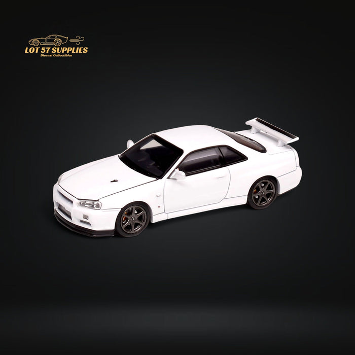 MOTORHELIX Nissan Skyline GT-R R34 Z-Tune Pearl White 1:64 - for just $34.99! 