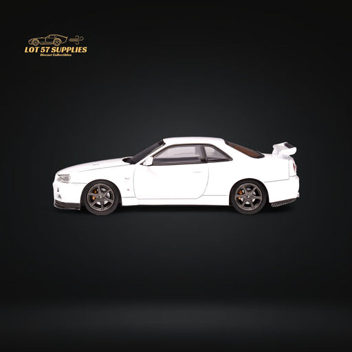 MOTORHELIX Nissan Skyline GT-R R34 Z-Tune Pearl White 1:64 - for just $34.99! 