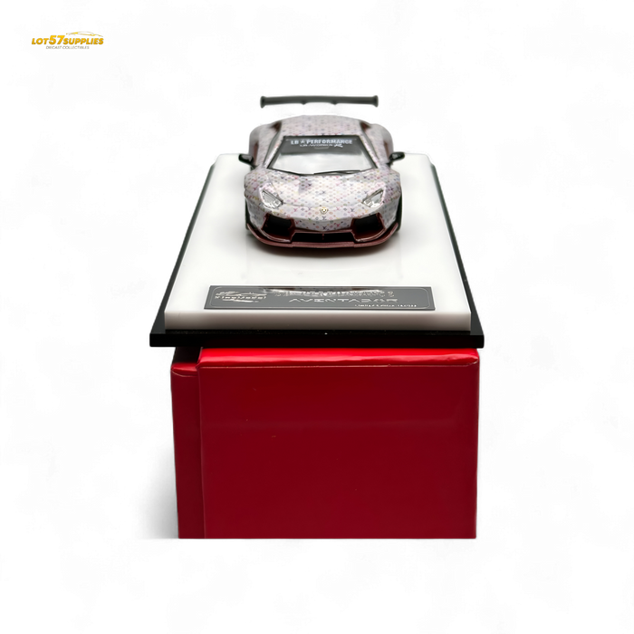 King Model Lamborghini Aventador LP700-4 LB 1.0 White LV Livery 1:64 - for just $36.99! 