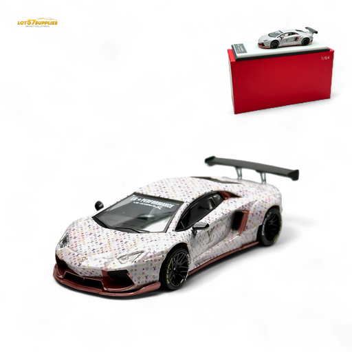 King Model Lamborghini Aventador LP700-4 LB 1.0 White LV Livery 1:64 - for just $36.99! 