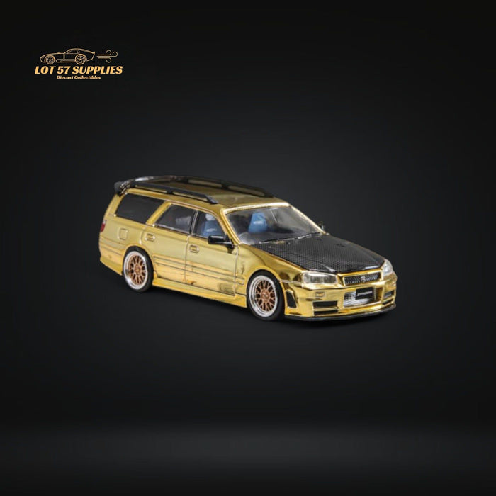 Zoom Nissan Stagea R34 Wagon Chrome Gold 1:64 - Just $32.99! Shop now at Retro Gaming of Denver