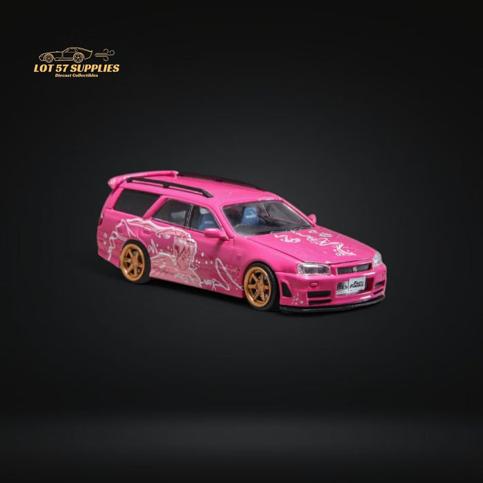 Zoom Nissan Stagea R34 Wagon FNF Pink 1:64 - Just $33.99! Shop now at Retro Gaming of Denver