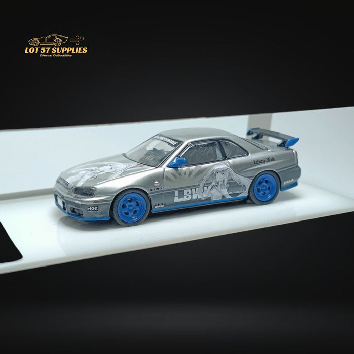 MC Nissan Skyline R34 25GT Turbo Silver Queen Livery 1:64 - for just $33.99! 