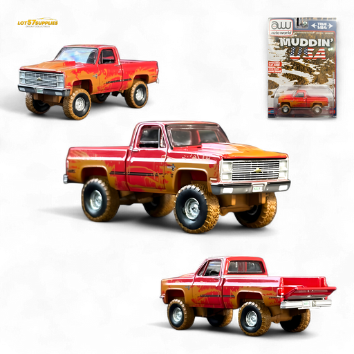 Auto World 1983 Chevrolet Silverado K10 4x4 Muddy LIFTED Squarebody 1:64 - for just $19.99! 