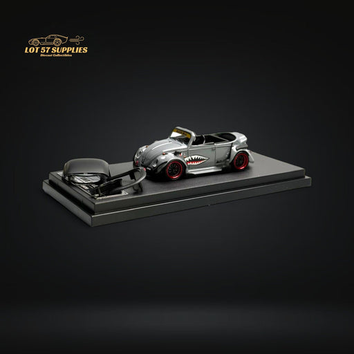 HKM Model VW Beetle Convertible Cabriolet Grey Shark Mouth 1:64 - for just $34.99! 