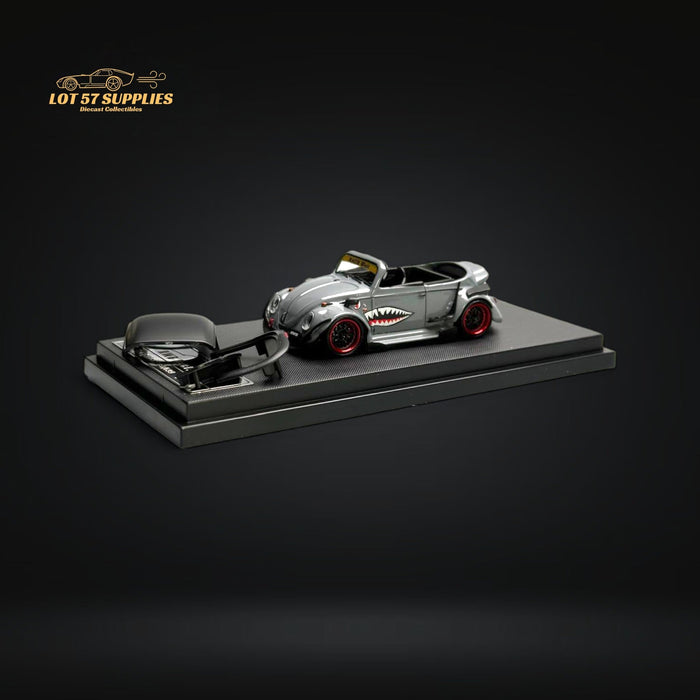 HKM Model VW Beetle Convertible Cabriolet Grey Shark Mouth 1:64 - for just $34.99! 