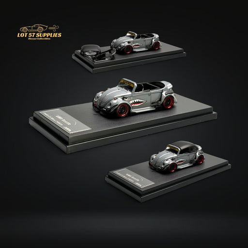 HKM Model VW Beetle Convertible Cabriolet Grey Shark Mouth 1:64 - for just $34.99! 