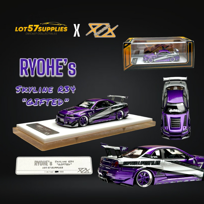 Error404 X LOT 57 Exclusive RYOHE's Skyline R34 "GIFTED" Resin 1:64 - for just $79.99! 