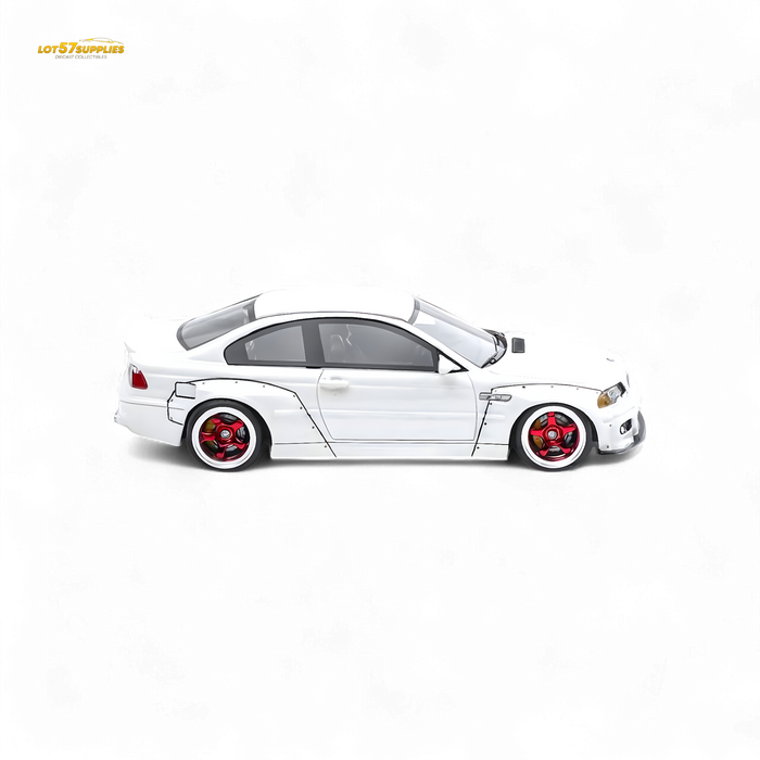 FLAME BMW M3 E46 Widebody Pandem in Pearlescent White Resin 1:64 - for just $56.99! 