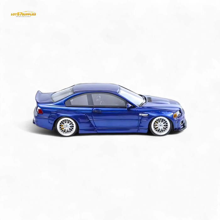 FLAME BMW M3 E46 Widebody Pandem in Metallic Blue Resin 1:64 - for just $56.99! 