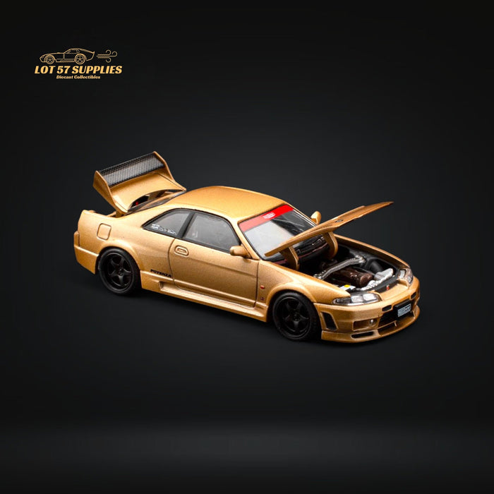 (Pre-Order) Pop Race Nissan Skyline GT-R R33 Top Secret Gold 1:64 - for just $19.99! 