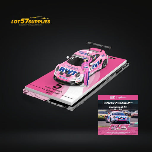 ModernArt Porsche 911 GT3 Cup-Yonda BWT Pink livery w/ figure 1:64 - for just $38.99! 