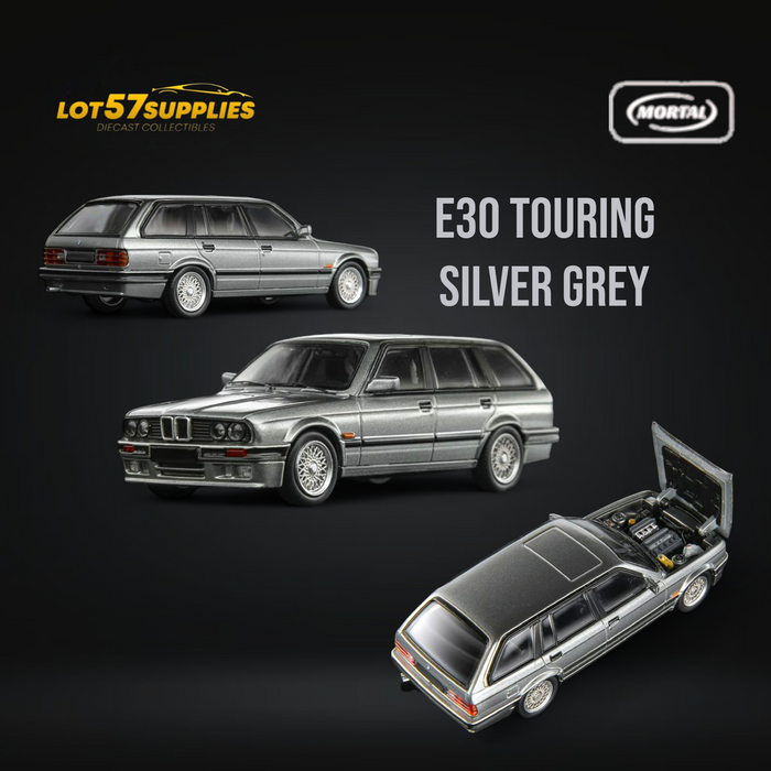 Mortal BMW E30 Touring Wagon in Silver Grey w/ Openable Hood 1:64 - for just $36.99! 