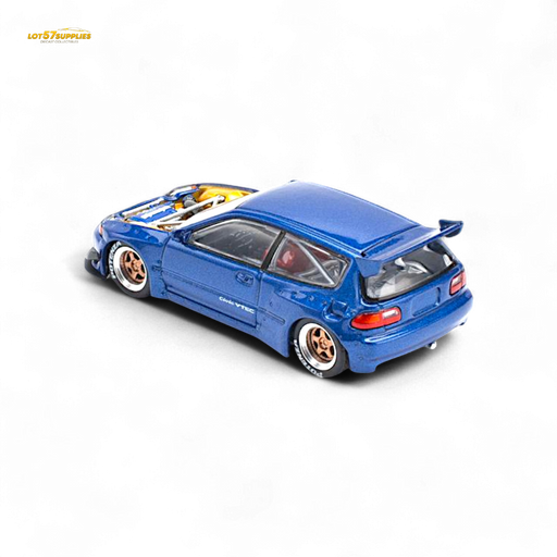 Pop Race Pandem Civic EG6 Metallic Blue w/ Openable hood 1:64 - for just $22.99! 