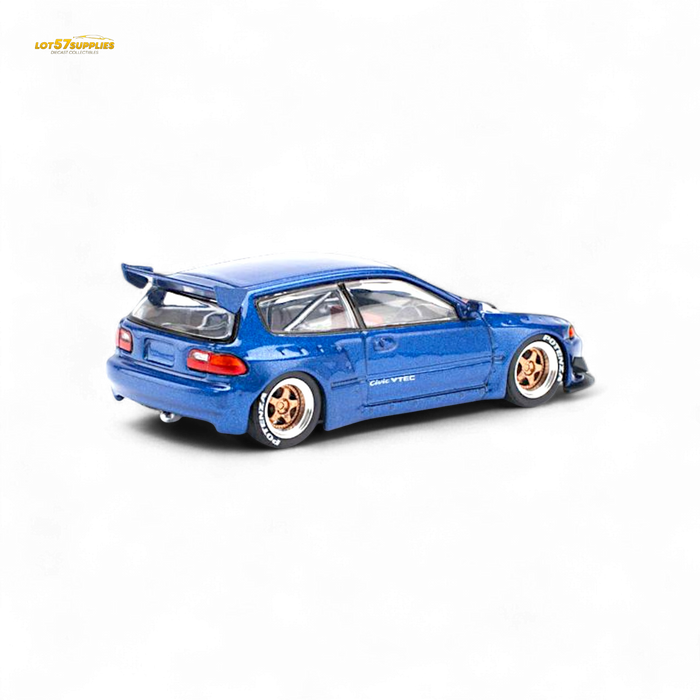 Pop Race Pandem Civic EG6 Metallic Blue w/ Openable hood 1:64 - for just $22.99! 