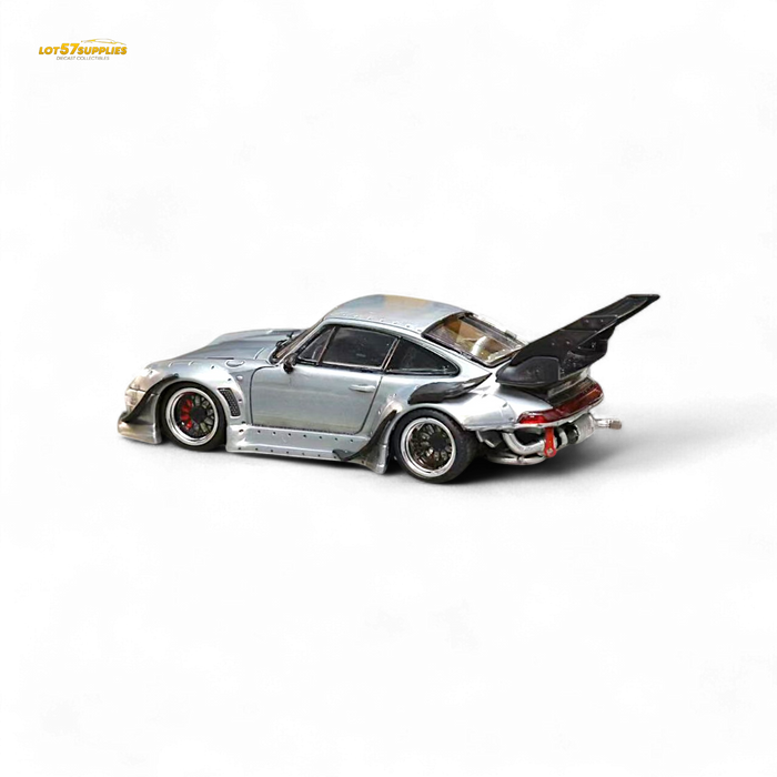 Street Weapon Porsche RWB 993 Raw Varnish Color High Wing 1:64 - for just $31.99! 