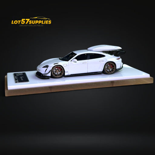 Error404 X Zephyr Designz Taycan in White with Roof Box 1:64 - for just $74.99! 