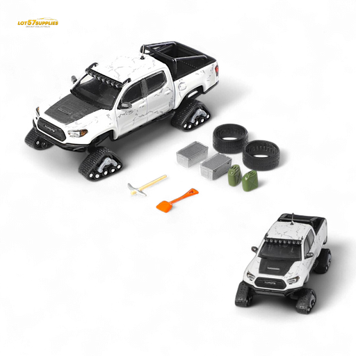 GCD Toyota TACOMA SNOW VERSION in White & 3PMSF Tires 1:64 - for just $39.99! 
