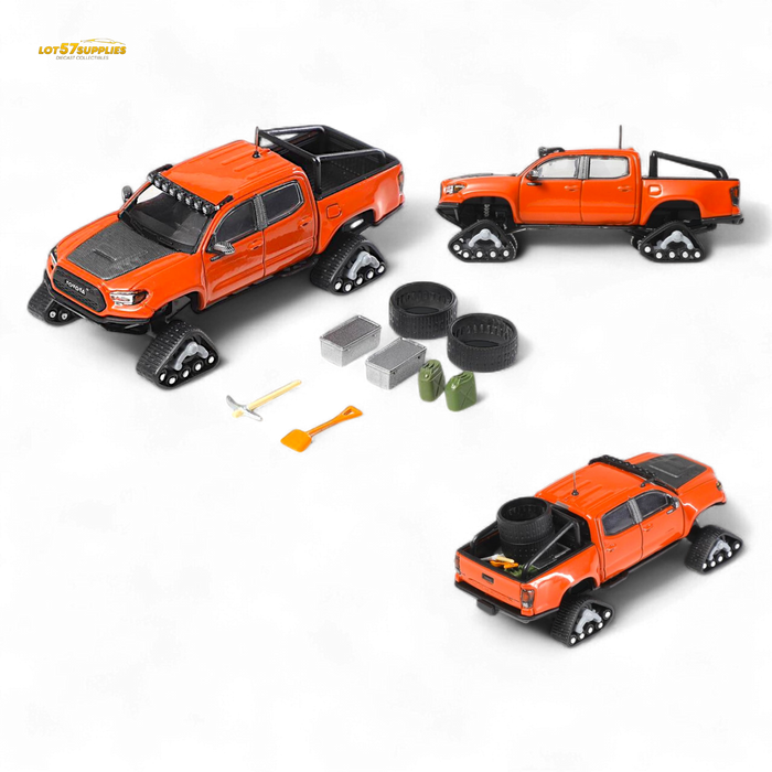 GCD Toyota TACOMA in Orange Red & 3PMSF Tires 1:64 - for just $39.99! 