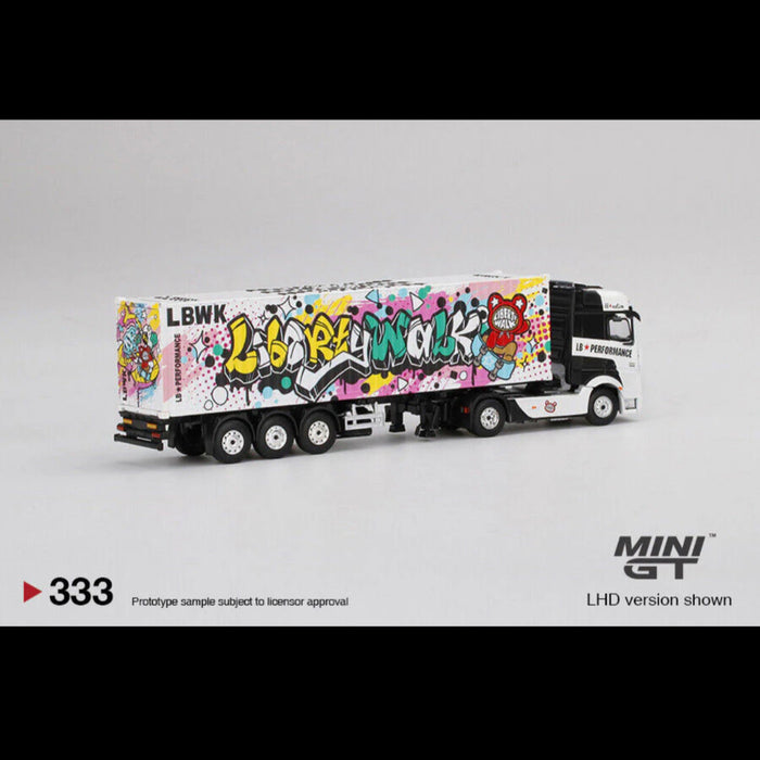 Mini GT 1:64 Mercedes-Benz Actros w/ 40 Ft Container LBWK Kuma Graffiti #333 - for just $139.99! 