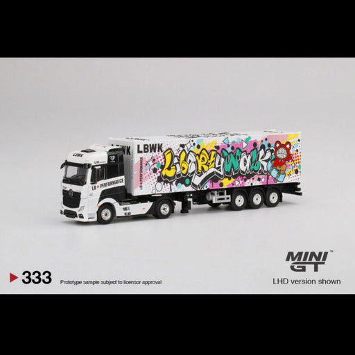 Mini GT 1:64 Mercedes-Benz Actros w/ 40 Ft Container LBWK Kuma Graffiti #333 - for just $139.99! 