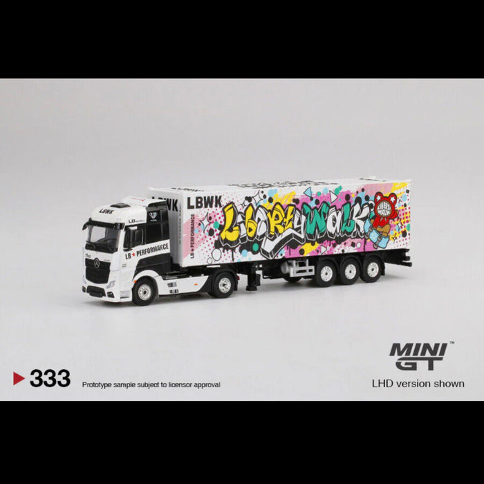 Mini GT 1:64 Mercedes-Benz Actros w/ 40 Ft Container LBWK Kuma Graffiti #333 - for just $139.99! 