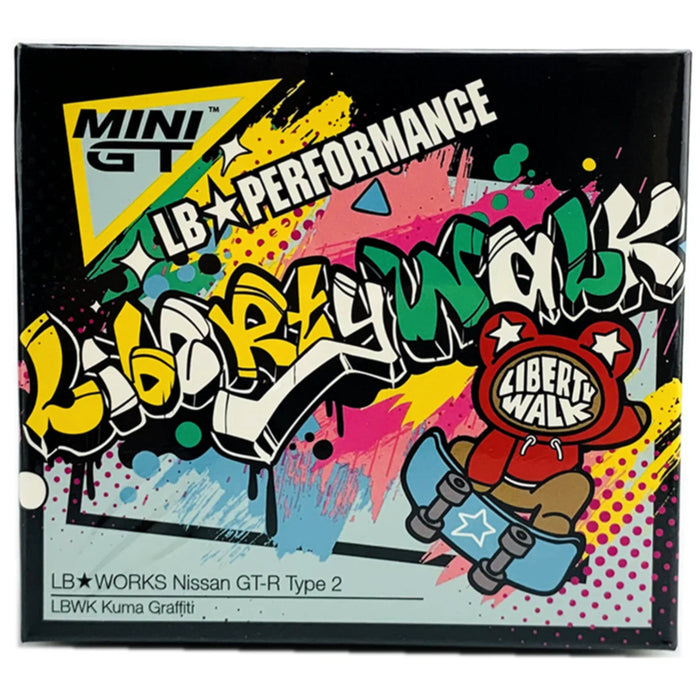 Mini GT 1:64 LB-Works Nissan GT-R R35 Type 2 Rear Wing Ver 3 Kuma Graffiti #244 - for just $105.99! 