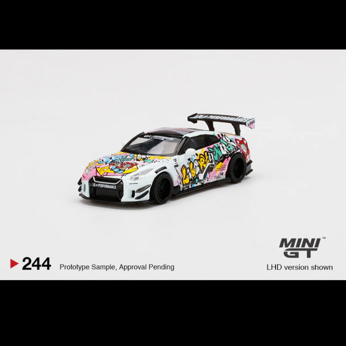 Mini GT 1:64 LB-Works Nissan GT-R R35 Type 2 Rear Wing Ver 3 Kuma Graffiti #244 - for just $105.99! 