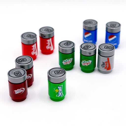 Minifig Soda Pack (10 Soda Cans) made from LEGO parts - B3 Customs - Just $19.99! Shop now at Retro Gaming of Denver