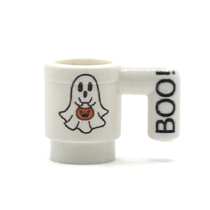 Boo! Ghost w/ Pumpkin Mug for Minifigs made using LEGO part - B3 Customs - Just $3! Shop now at Retro Gaming of Denver