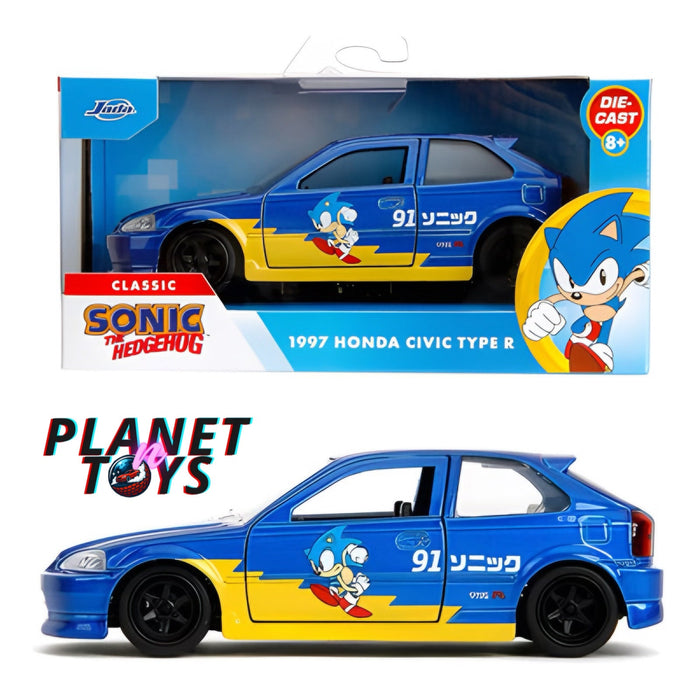 Jada 1:32 Classic Sonic The Hedgehog 1997 Honda Civic Type R - for just $15.99! 