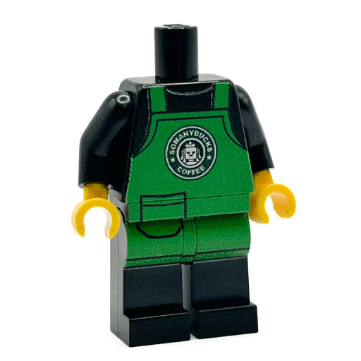 SoManyBucks Coffee Barista Employee Minifig Body made using LEGO parts - B3 Customs - Just $11.99! Shop now at Retro Gaming of Denver