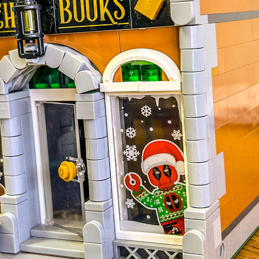 Christmas Deadpool Peek-A-Boo 4x6 Glass Window made with LEGO part - B3 Customs - Just $5! Shop now at Retro Gaming of Denver