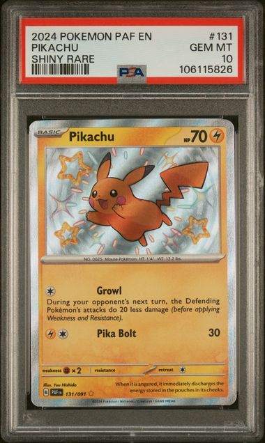 2024 POKEMON PAF EN-PALDEAN FATES #131 PIKACHU SHINY RARE - for just $400! 