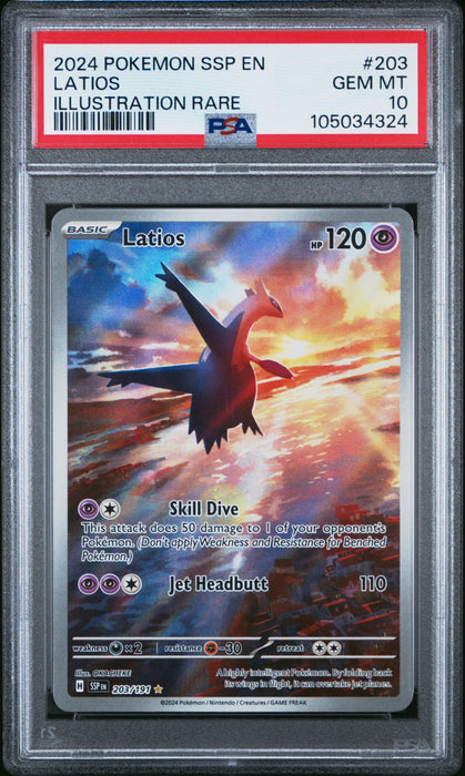2024 POKEMON SSP EN-SURGING SPARKS #203 LATIOS ILLUSTRATION RARE - for just $285! 