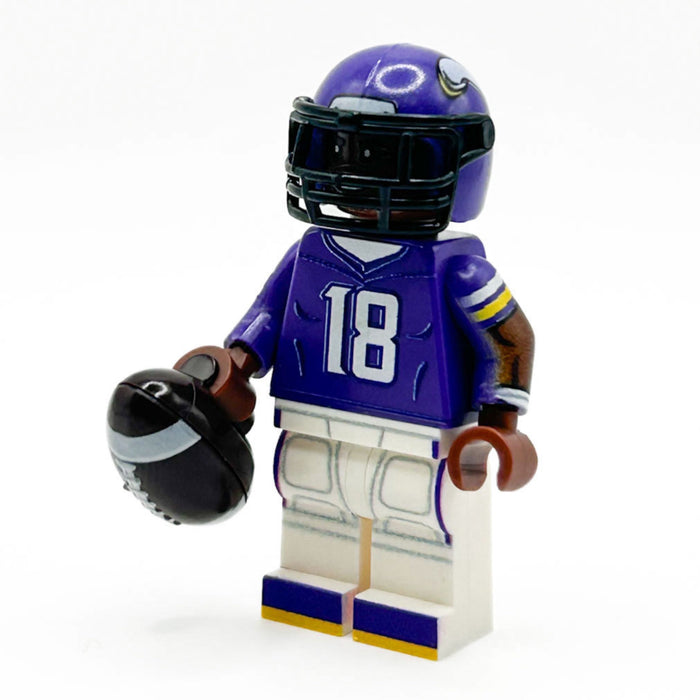 #18 QB Vikings Football Player Minifig made using LEGO parts - B3 Customs - Just $24.99! Shop now at Retro Gaming of Denver