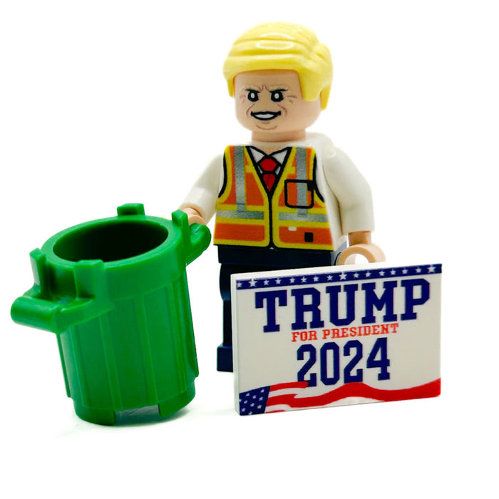 Garbage Man President Trump Minifig made using LEGO parts - B3 Customs - Just $27.99! Shop now at Retro Gaming of Denver