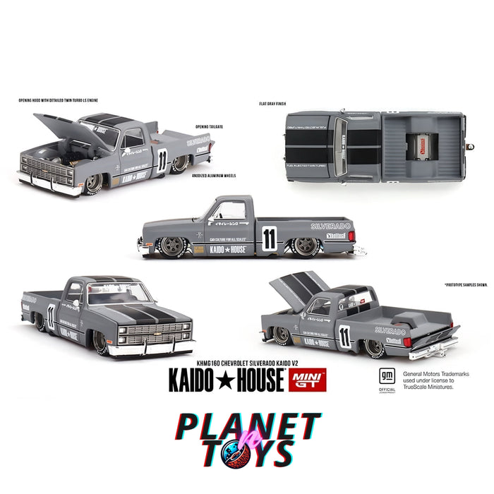 Kaido House x Mini GT 1:64 Chevrolet Silverado Kaido V2 – Grey - for just $19.99! 