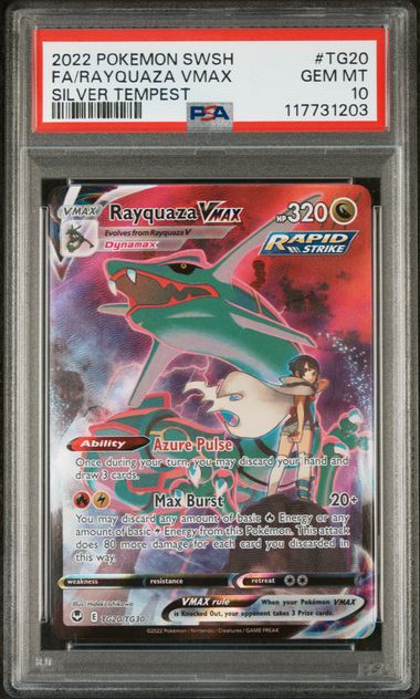 2022 POKEMON SWORD & SHIELD SILVER TEMPEST #TG20 FA/RAYQUAZA VMAX SILVER TEMPEST - for just $450! 