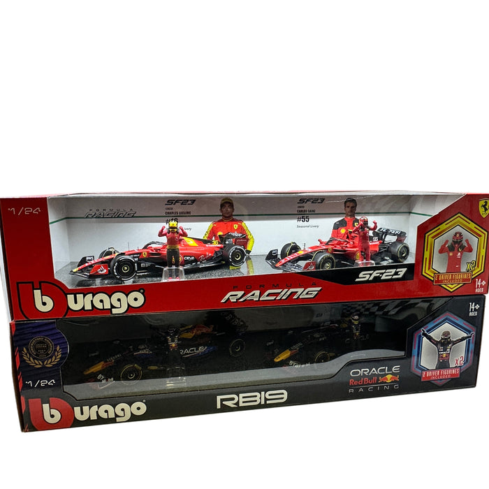 Bburago Formula One Racing 1:24 scale Race Cars with Driver Figures 2-Pack - for just $58.99! 