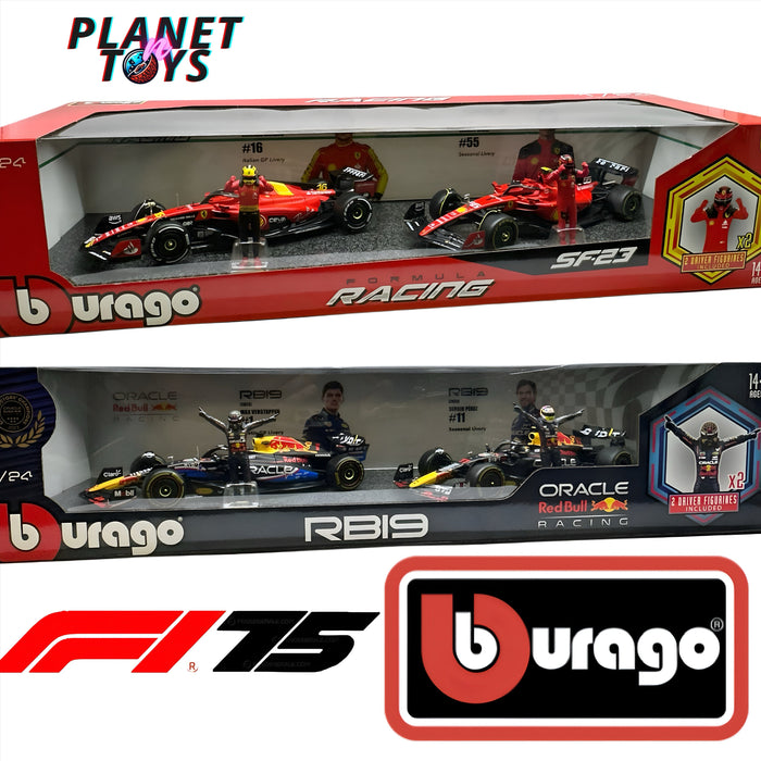 Bburago Formula One Racing 1:24 scale Race Cars with Driver Figures 2-Pack - for just $58.99! 