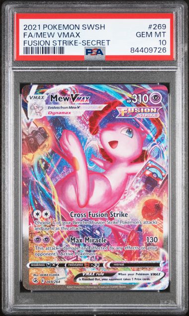 2021 POKEMON SWORD & SHIELD FUSION STRIKE #269 FA/MEW VMAX FUSION STRIKE-SECRET - for just $750! 