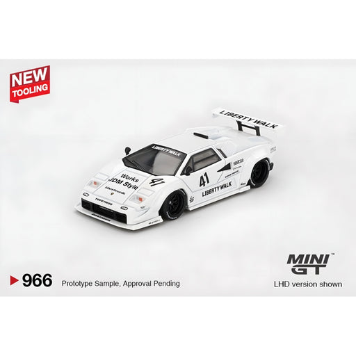 Mini GT 1:64 Lamborghini Countach LB-WORKS White 2024 Tokyo Auto Salon #966 - for just $14.99! 