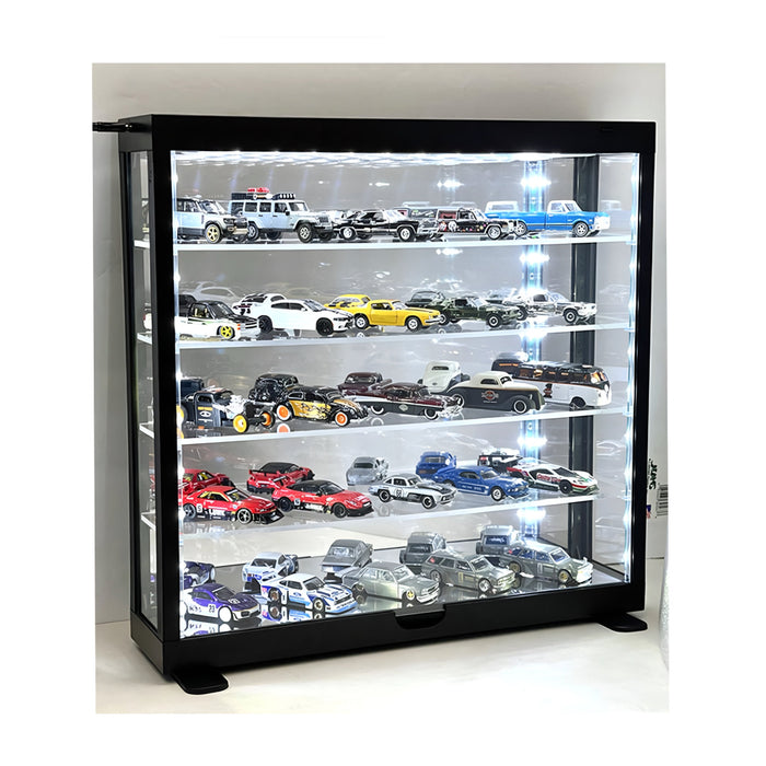 Showcase 1:64 Wall Mount 5 Tiers USB Powered LED Black with Mirror Back – MiJo Exclusives - for just $69.99! 