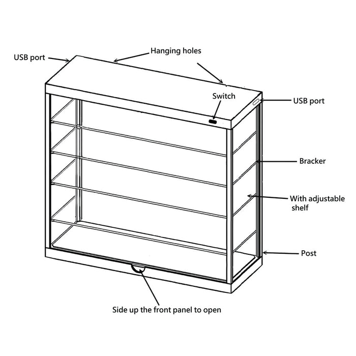 Showcase 1:64 Wall Mount 5 Tiers USB Powered LED Black with Mirror Back – MiJo Exclusives - for just $69.99! 