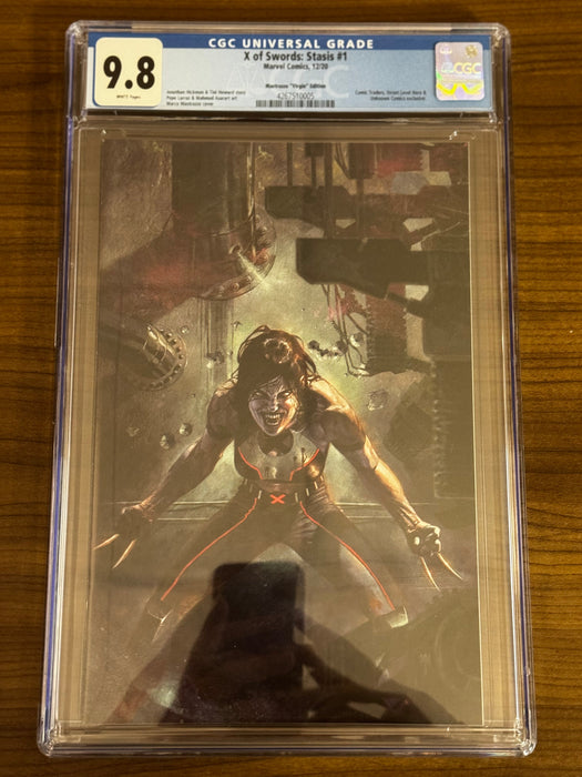 X OF SWORDS STASIS #1 MARCO MASTRAZZO UNKNOWN COMICS EXCLUSIVE VIRGIN VAR CGC 9.8 BLUE LABEL [IN STOCK] - for just $55! 